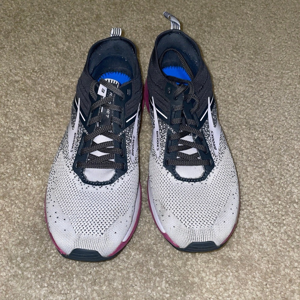 Brooks Ricochet 3 Womens Running Shoes White Grey Pink 1203481B003 Size 11